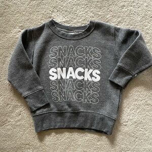 Little Chicken “Snacks” Sweatshirt 2T Gray